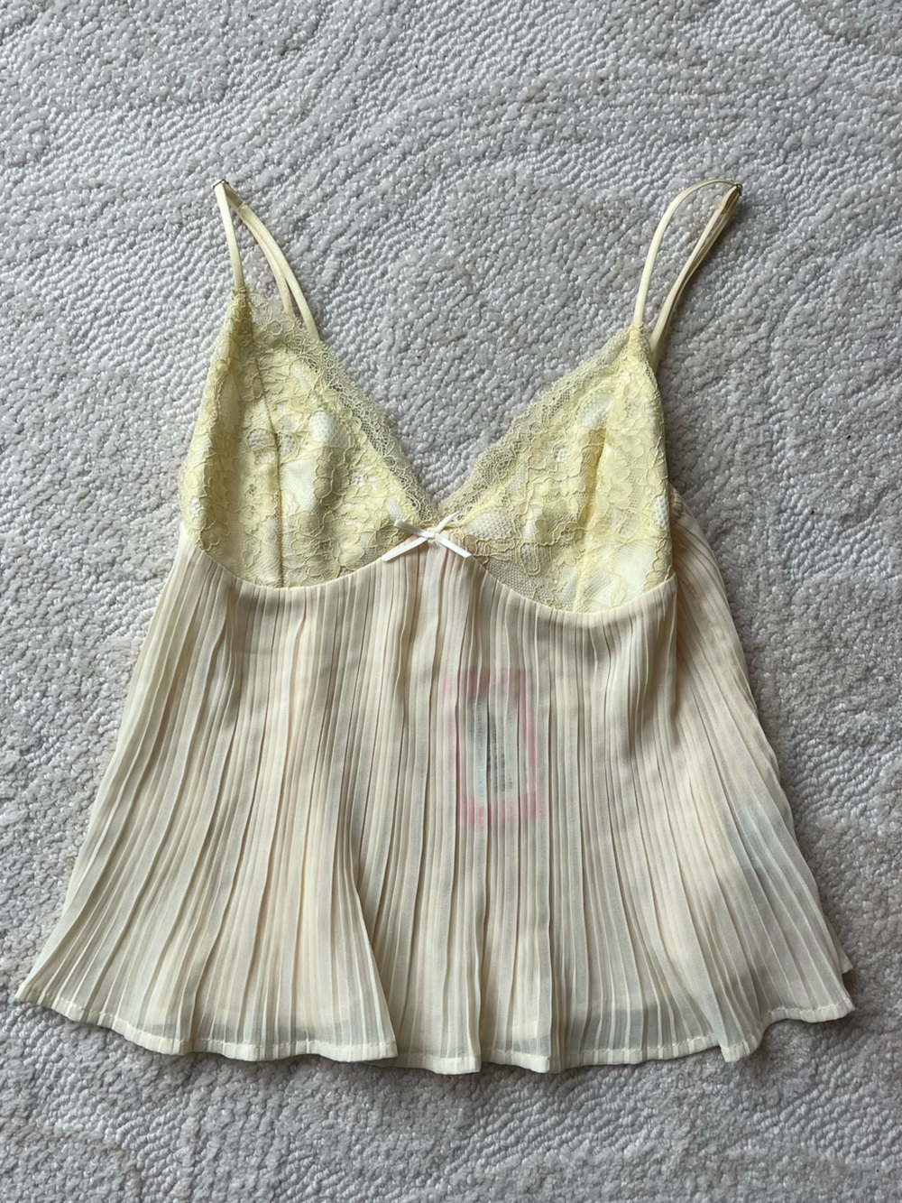 Edikted Lace Trim Pleated Yellow Cream top